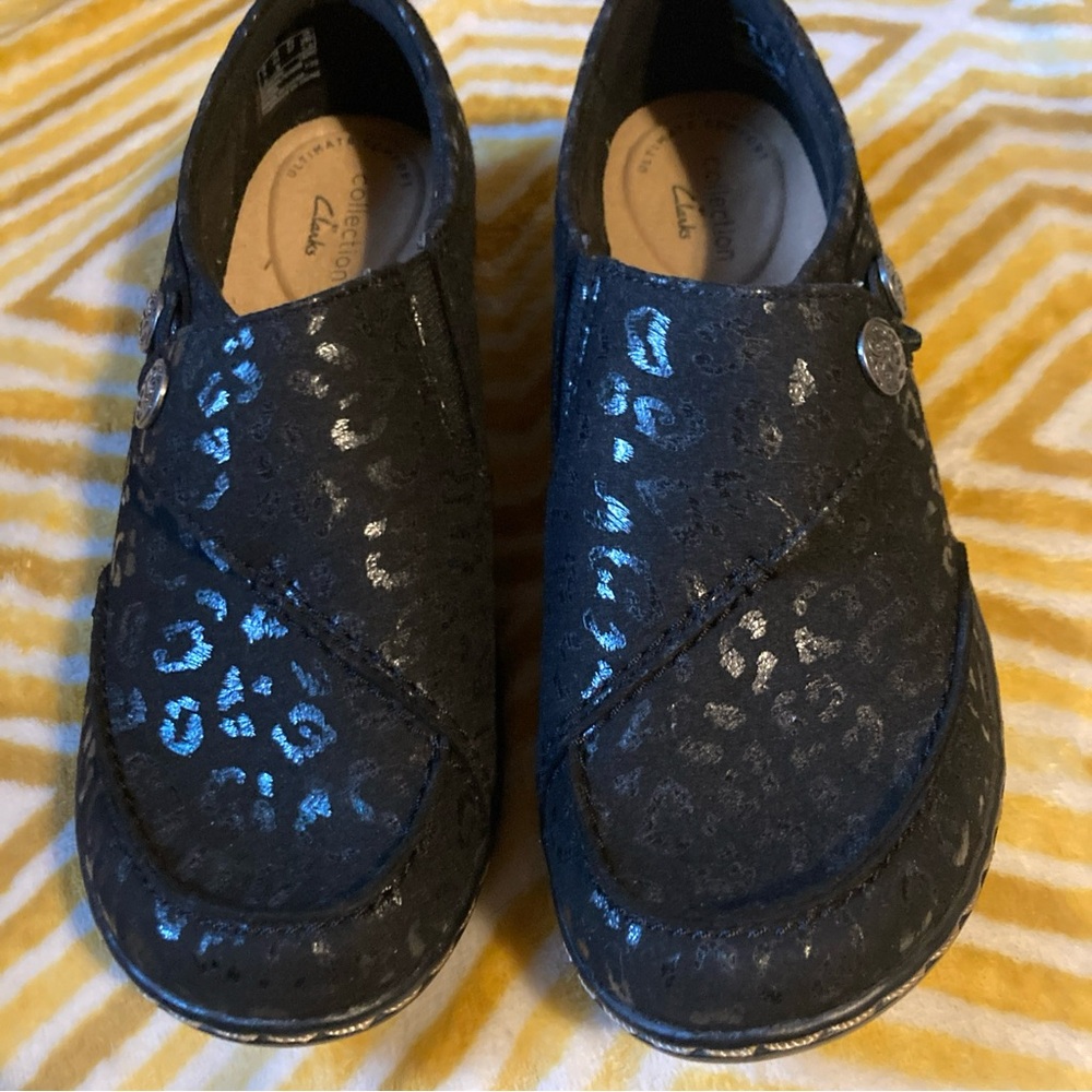 Clarks Collection Slip On Shoes Ashland Lane Black Leopard